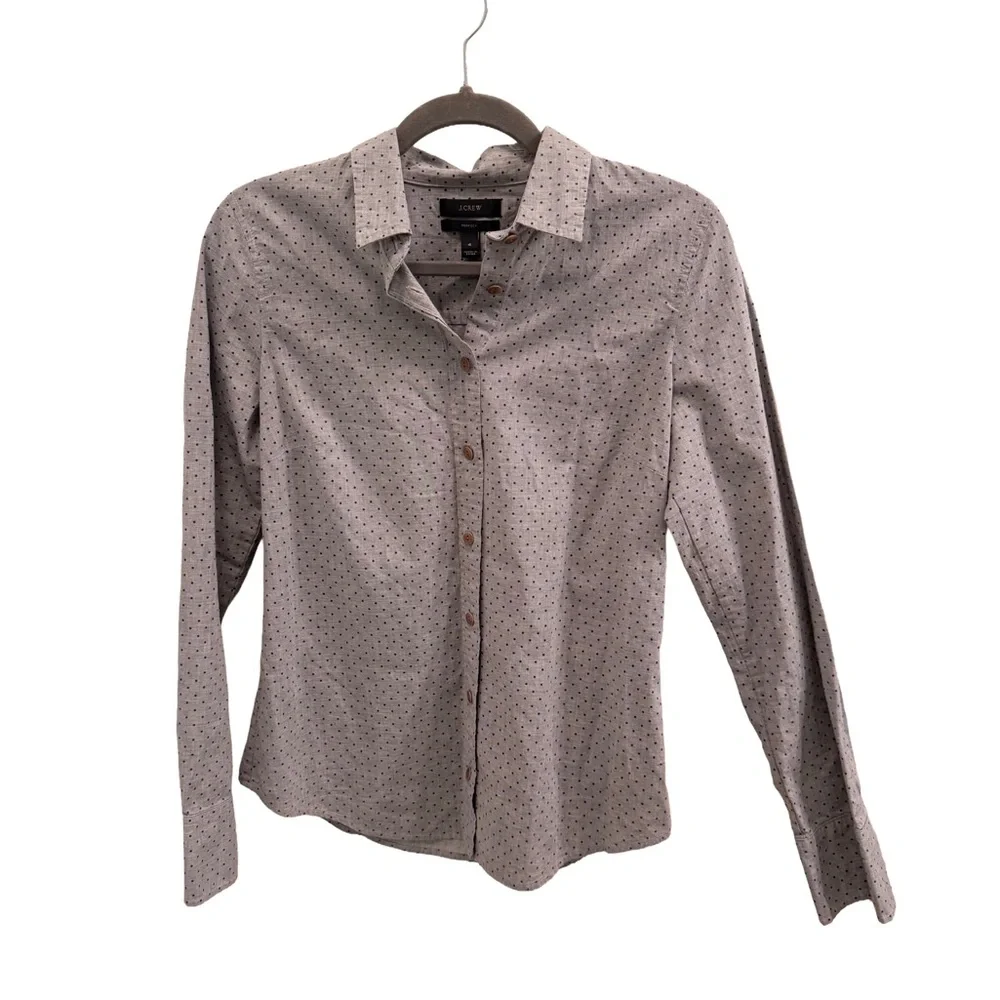 J. Crew Ladies Polka Dot Button Down Shirt
